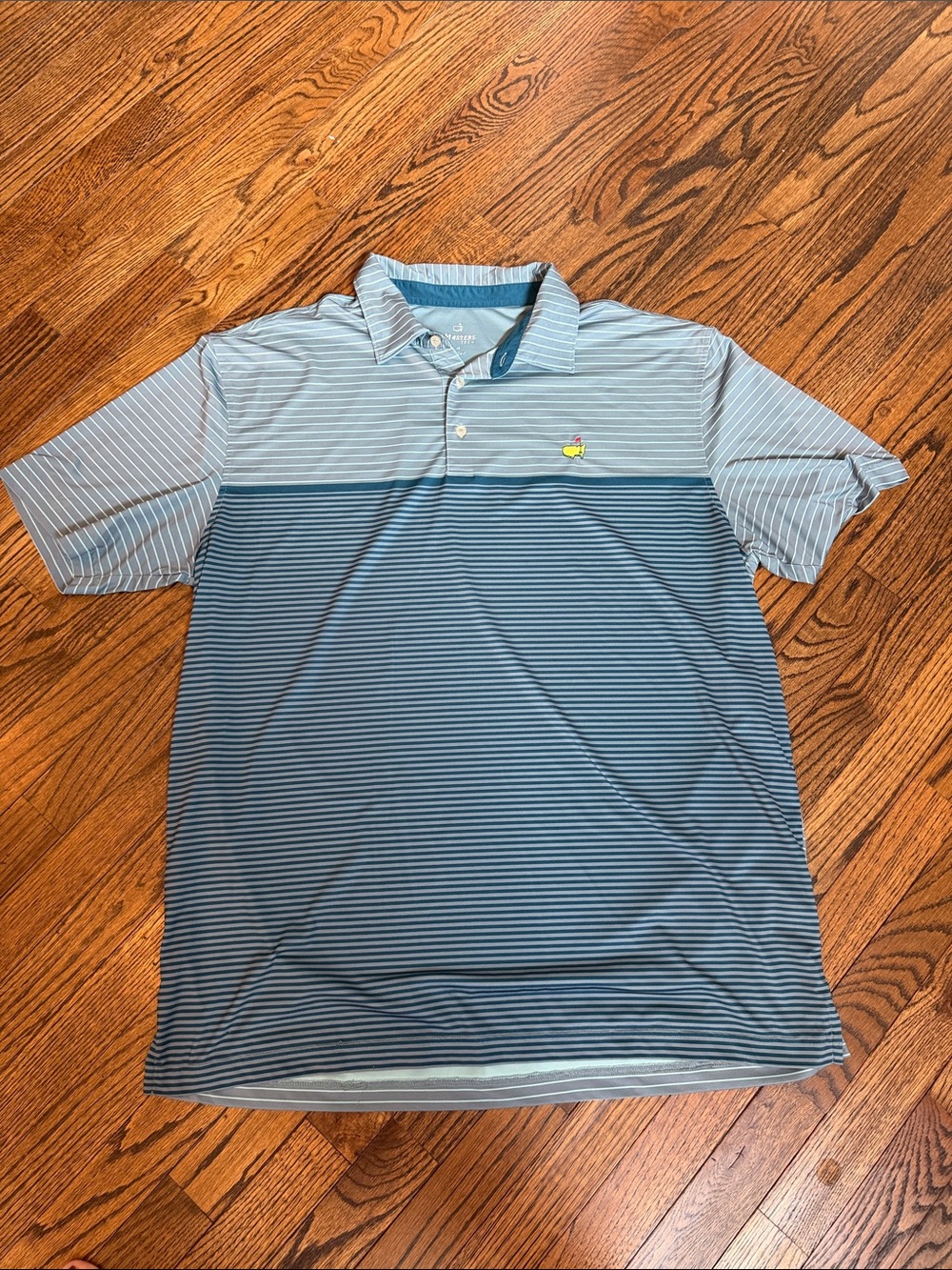 Masters tech Two-Tone Light blue and Navy Blue Striped Polo